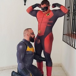 Batman and Robin. From fighting to fucking.